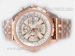 Breitling for Bentley GT  Working Chronograph Full Rose Gold with White Dial