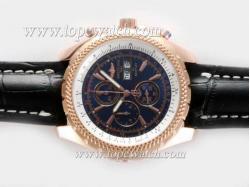 Breitling for Bentley GT  Working Chronograph Rose Gold Case with Blue Dial