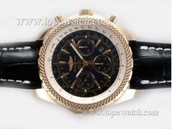 Breitling for Bentley Motors Chronograph Asia Valjoux 7750 Movement Gold Case with Black Dial