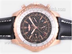 Breitling for Bentley Motors T Chronograph Automatic Rose Gold Case with Black Dial and Strap