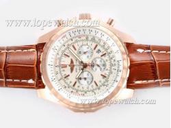 Breitling for Bentley Motors T Working Chronograph Rose Gold Case with White Dial