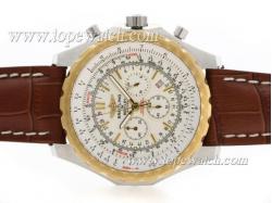 Breitling for Bentley Motors T Working Chronograph Two Tone Case with White Dial