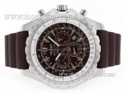 Breitling for Bentley Motors T Working Chronograph with Brown Dial-Rubber Strap