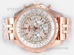 Breitling for Bentley Motors Working Chronograph Full Rose Gold with White Dial