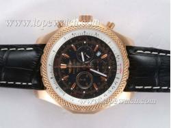 Breitling for Bentley Motors Working Chronograph Rose Gold Case with Black Dial