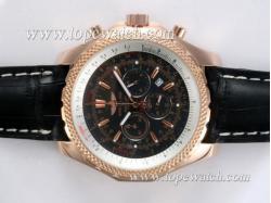 Breitling for Bentley Motors Working Chronograph Rose Gold Case with Black Dial