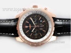 Breitling for Bentley Motors Working Chronograph Rose Gold Case with Black Dial