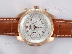 Breitling for Bentley Motors Working Chronograph Rose Gold Case with White Dial