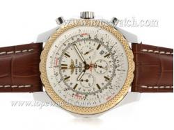 Breitling for Bentley Motors Working Chronograph Two Tone Case with White Dial