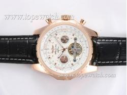 Breitling for Bentley Tourbillon Automatic Rose Gold Casing with White Dial