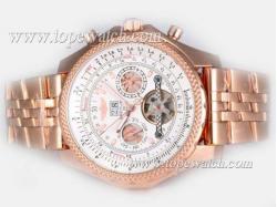 Breitling for Bentley Tourbillon Chronograph Automatic Full Rose Gold with White Dial