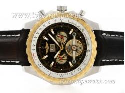 Breitling for Bentley Tourbillon Chronograph Automatic Two Tone Case with Black Dial