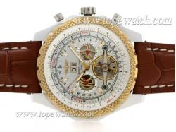 Breitling for Bentley Tourbillon Chronograph Automatic Two Tone Case with White Dial