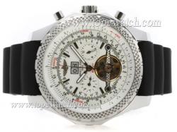 Breitling for Bentley Tourbillon Chronograph Automatic with White Dial-Rubber Strap