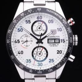 Carrera White Dial Calibre 16 Link Tag Heuer Watch-tag141