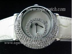 Chopard CP-055 022 WHITE SS CASE DIAMOND BEZEL QUARTZ 