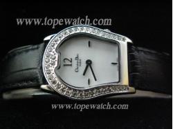 Dior DO-001 003 DIAMOND BEZEL WITHE WITH BLACK LEATHER