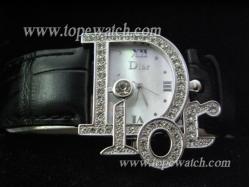 Dior DO-004 004 DIAMOND BEZEL WHITE WITH BLACK LEATGER