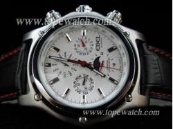 Ebel EB-008 EBEL 003 CHRONO DAY-DATE AUTOMATIC WHITE LEATHER