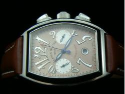 Franck Muller_Brown Leather Band_Silver Case_Apricot Face