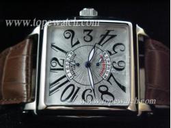 Franck Muller FM-086 FM 034 WHITE SS CASE AUTO BROWN LEATHER