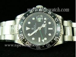 GM-0006S ROLEX GMT SWISS CASE SS AUTO BLACK