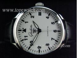 Glashutte GLT-005 SS CASE WHITE DIAL AUTO BLACK LEATHER