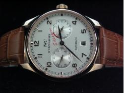 IWC_Leather Band_White Face_Gold Case_42.3/12mm