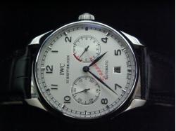 IWC_Leather Band_White Face_Silver Case_42.3/12mm