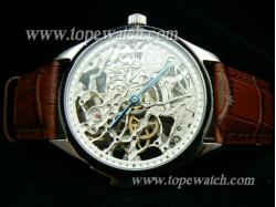 IWC01007 IWC MIN REPEATER SS DECORATED SKELETON BROWN LEATHER