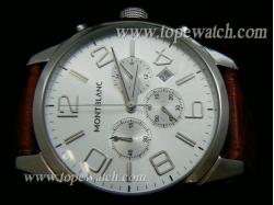 Mont Blanc MB-008 MONTBLANC 004 QUARTZ LEATHER WHITE