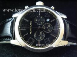 Mont Blanc MB-066 MB 034 BLACK GOLD CASE QUARTZ BLACK LEATHER