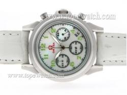 Omega Classic Working Chronograph MOP Dial with Green Markers-Lady Size