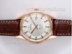 Omega De Ville Automatic Rose Gold Casing with White Dial