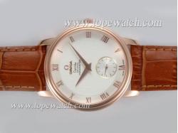 Omega De Ville Co-Axial Chronometer Manual Winding Rose Gold Case with White Dial