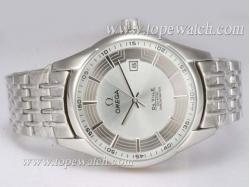 Omega Hour Vision See Thru Case Automatic with Silver Dial