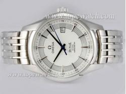 Omega Hour Vision See Thru Case Automatic with White Dial_High Quality