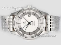 Omega Hour Vision See Thru Case Swiss ETA 2836 Movement with White Dial