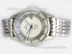 Omega Hour Vision See Thru Case With White Dial-Updated Model 21600bph