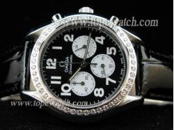 Omega OMG-089 SPEED MASTER 007 CHRONO DIAMOND QUARTZ BLACK