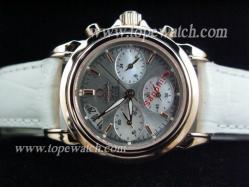 Omega OMG-144 OMG 047-3 GOLD CASE WHITE LEATHER