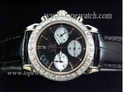 Omega OMG-146 OMG 047-3 BLACK GOLD CASE DIAMOND BEZEL QUARTZ