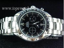 Omega OMG-148 OMG 066 BLACK DIAL BLACK CHRONO SS CASE AUTOMATIC