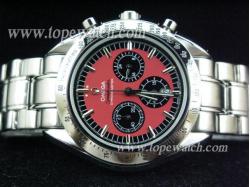 Omega OMG-149 OMG 066 RED DIAL /CHRONO SS CASE AUTOMATIC