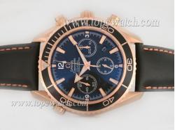 Omega Planet Ocean Chronograph Asia Valjoux 7750 Movement-18K Plated Rose Gold Casing