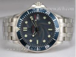 Omega Seamaster 007 James Bond 40 Anniversary Swiss ETA 2836 Movement with Blue Bezel and Dial