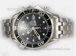 Omega Seamaster 007 James Bond 40 Anniversary Working Chronograph with Black Dial