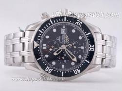 Omega Seamaster 007 James Bond 40 Anniversary Working Chronograph with Black Dial