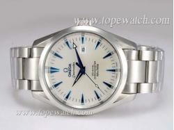 Omega Seamaster Aqua Terra Big Size Automatic Blue Marking with White Dial