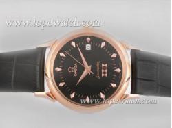 Omega Seamaster Automatic Rose Gold Case with Black Dial-2008 Olympic Edition